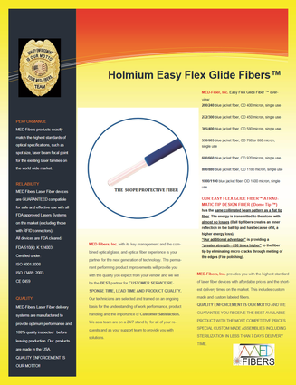 holmium surgical fibers, holmium flex glide fiber