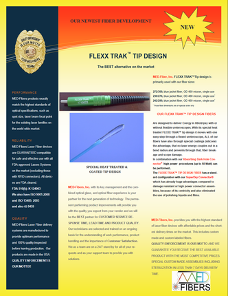 surgical laser fibers flexx trak, surgical fibers