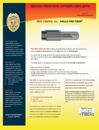 side fire laser fiber, angle fire fiber medical laser fibers, medical fibers
