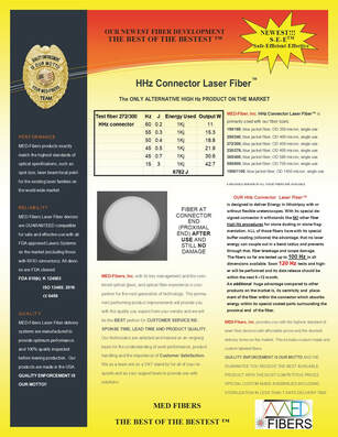 high hertz connector medical laser fibers, medical fibers